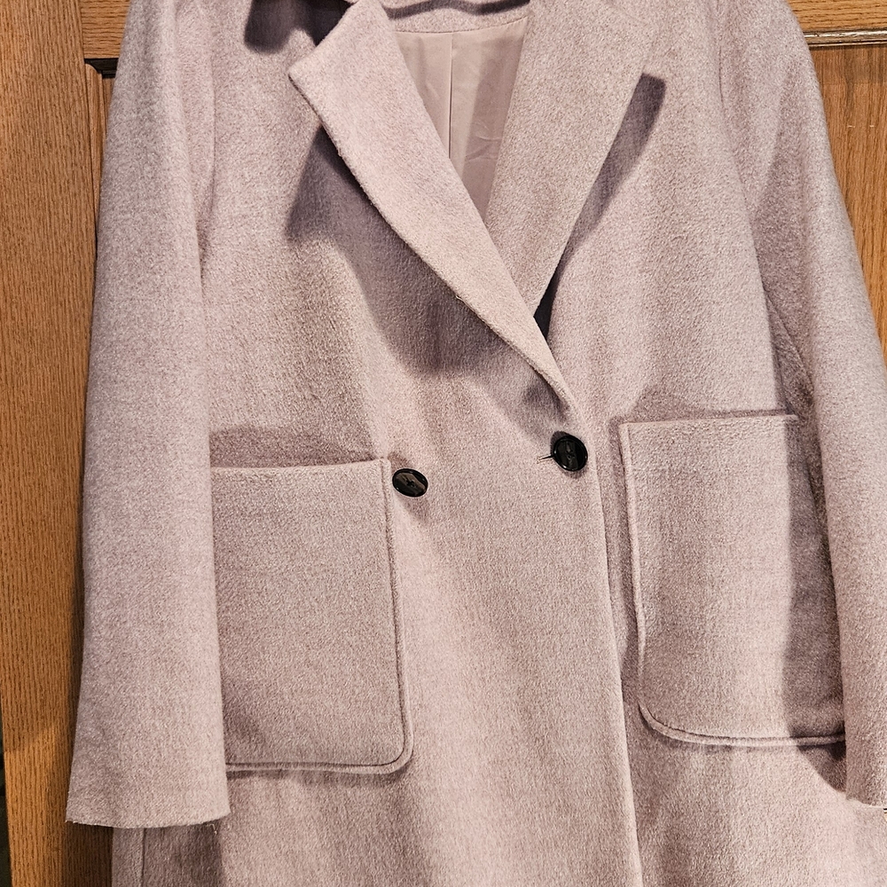 STYLISH!!  Gibson + Latimer Blush Pink Wool Blend Double-Breasted Women’s Coat